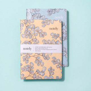 Set of 2 A5 Notebooks Lemon and Turquiose